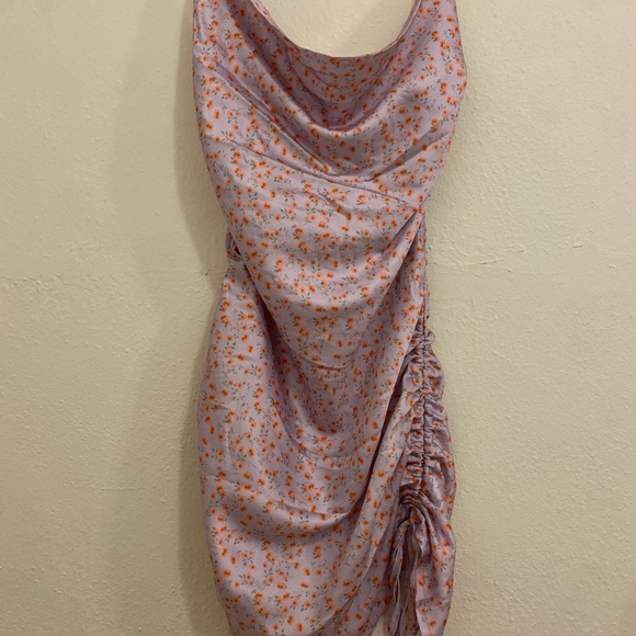 Purple floral adjustable fitted dress - Picture 4 of 6